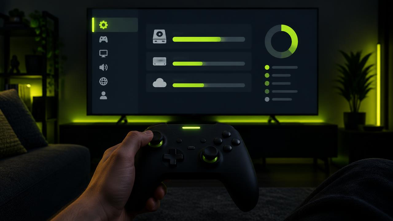 Tela de armazenamento do console